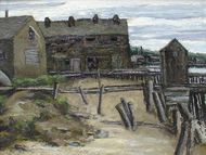 Along the Waterfront, Provincetown, Mass., 1939 by Samuel Brecher